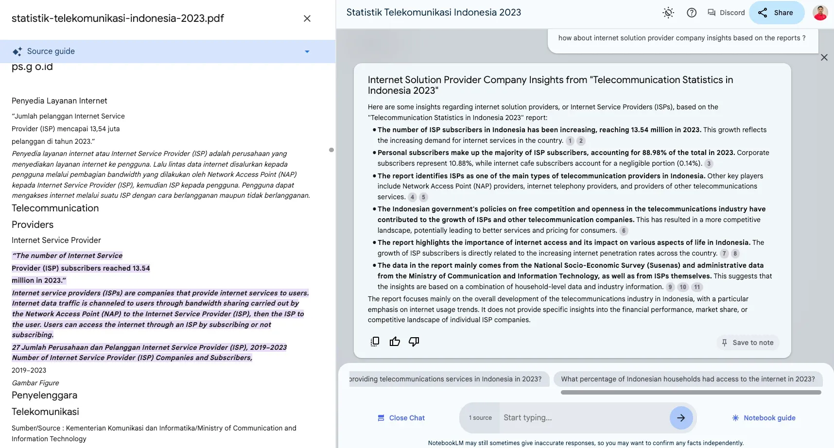 NotebookLM Interface