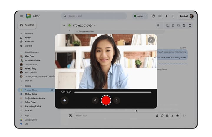 Video On Chat Google Workspace